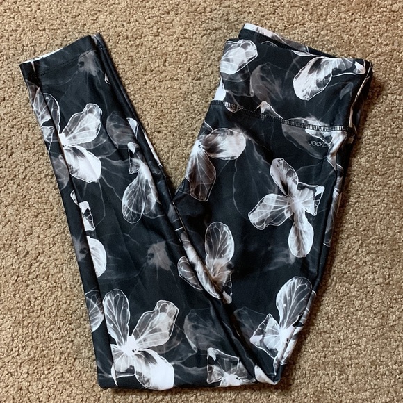 Jockey Leggings Size Small floral design black gray and white good condition - Picture 3 of 7